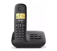 Gigaset Téléphone fixe Basic 100A – Répondeur, mains libres, écran rétroéclairé, 50 contacts, noir