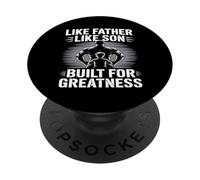 Tel père, tel Fils, construit pour la Grandeur, Salle de Sport Father Son PopSockets PopGrip Adhésif