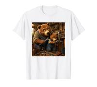 Tel père Tel Fils Ours Plombier Papa T-Shirt Graphique avec Valeur, Homme, Blanc, S