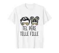 Tel Père Telle Fille Papa Bonne Fête des Pères Léopard T-Shirt