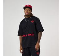 Tela Cruz Men's Oversized Design T-Shirt Noir/Rouge X Small Male