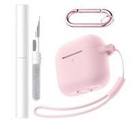 TELAIN Hamile Étui pour AirPods 4 avec kit de nettoyage, porte-clés et sangle de transport - Protection en silicone souple pour AirPods 4ème génération