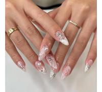 TELAIN Lot de 24 faux ongles courts à presser avec colle gelée, respectueux de l'environnement et durables, parfaits comme cadeau