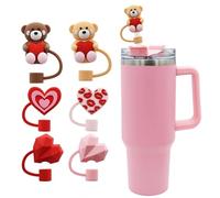 TELAIN Lot de 6 couvercles de paille pour Stanley Cup - En silicone - Qualité alimentaire - Anti-fuite - Convient pour les gobelets de 30/40 oz