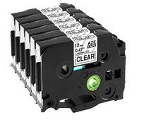 Teland Compatible pour Brother P-touch TZe-131 Ruban Noir sur Transparent 12mm x 8m avec PT-H100LB PT-H107 PT-E100 PT-D400 PT-1250 PT-H110 PT-1000 (6PK)