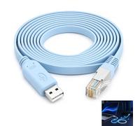 Telaryn Câble Console USB vers RJ45, Câble Usb Rj45 avec Puce FTDI FT232RL, Adaptateur USB pour Routeur Switch Console, Compatible Cisco Netgear Windows Linux Mac OS, Configuration Réseau CLI
