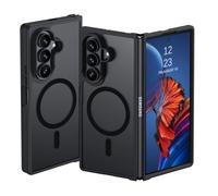 Telaso Coque de protection pour Samsung Galaxy Z Fold 7 - Avec MagSafe - Mat translucide - Anti-chocs - Norme militaire - Noir