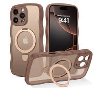 Telaso Support magnétique pour iPhone 16 Pro, coque de protection mate translucide pour iPhone 16 Pro, compatible avec MagSafe, coque de protection anti-chocs, avec côtés antidérapants, sable du