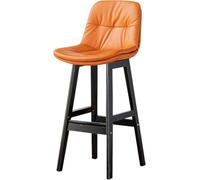 Téle-Barres Dossier comptoir, en Cuir synthétique Bar Tabouret avec des Cuisses Bois (Salle à Manger l'îlot de Cuisine) (orange-1ps, 61 cm)