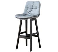 Téle-Barres Dossier comptoir, Tabouret Bar Cuir synthétique avec des Pattes en Bois (Salle à Manger l'îlot de Cuisine) (Gris clair-1ps, cm 28 Pouces)