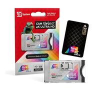 Tele System CAM Certified tivùsat 4K Ultra HD pour Regarder Les chaînes en Haute définition et 4K. Emplacement CAM pour TV et décodeur, Smartcard Incluse. Serie A avec DAZN sur tivùsat.