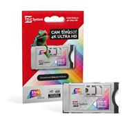 Tele System CAM Certified tivùsat 4K Ultra HD pour Regarder Les chaînes en Haute définition et 4K. Emplacement CAM pour TV et décodeur, Smartcard Incluse. Serie A avec DAZN sur tivùsat.