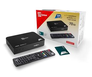 TELE System Décodeur Satellite TS9019HEVC, Carte à Puce Tivùsat Classic Incluse, certifié DAZN, Plus de 70 chaînes HD gratuites, Serie A sur DAZN1 et DAZN2, Mise à Jour Automatique des chaînes