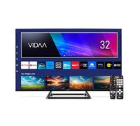 TELE System Smart TV 32 Pouces TS32FL SMV14 Vidaa, sans Cadre DVB-T2/S2 HEVC, Certifié tivùsat HD, Compatible CAM CI+,HbbTV, Pause TV, 2 Télécommandes,Mode Hôtel,Idéal pour Les Hôtels et Résidences