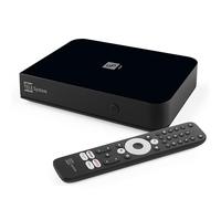 TELE System UP1 Décodeur numérique terrestre Android TV Ultra HD, Netflix Certified, Prime Video, Disney+, Chromecast intégré, DVB-T2 HEVC, HDR10+ HLG, AV1, HDMI/SCART.