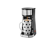 TELE WELT Smart Kitchen Mini cafetière noire [avec gobelet isotherme] Machine à café filtre - Cafetière à filtre - Coffee maker - Cafetière à filtre - Cafetière en acier inoxydable