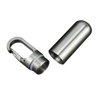 Téleanniste en acier inoxydable - Porte-pilule portable pour voyager | Conteneur de pilule de porte-clés étanche pour une utilisation en plein air, stockage de médicaments compacts pour un accès facil