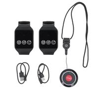 Téléavertisseur sans Fil pour Soignant, Système de Téléavertisseur D'appel sans Fil avec 2 Récepteurs de Montre étanches et 1 Bouton D'appel, Système de Sonnerie D'appel pour