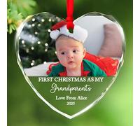 Télécharger la photo Décorations en verre First Christmas As My Grandparents - Nom personnalisé et année 1er Noël en tant que souvenir de grand-mère et grand-père, décoration pour les grands-parents