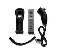 Télécommande 2 en 1 et Contrôleur Nunchuck Manette de Jeu pour Console Joystick Joypad Noir