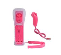 Télécommande 2 en 1 et Contrôleur Nunchuck Manette de Jeu pour Console Joystick Joypad Rose
