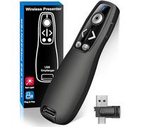 Télécommande 2 en 1 USB de type C pour présentation PowerPoint, Powerpoint Clicker avec Hyperlink et contrôle du volume PowerPoint Slide Advancer pour Mac, ordinateur, ordinateur portable