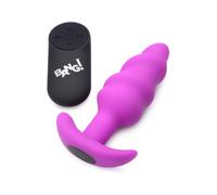 Télécommande 21X Vibrant Silicone Spirale Plug Anale - Violet