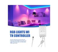 TéLéCommande 24 Touches + ContrôLeur LED DC12V BoîTier de Commande RVB ContrôLeur de Bande Lumineuse IR pour Bande Lumineuse 5050 2835 RVB