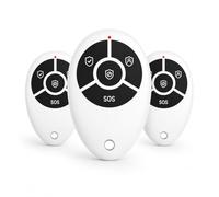 Télécommande Alarme Daewoo WRC301 - Pack de 3 - 4 Fonctions (Armer/Désarmer/Maison/SOS) - Compatible Touch AM301/AM302 & Vigilia - sans abonnement - Format Porte-clés