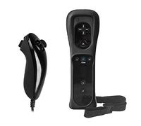 Télécommande avec Nunchuck pour Wii, No Motion Plus, Manette TechKen avec étui et dragonne pour Wii (Noir)