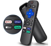 Télécommande avec touches de raccourci pour téléviseurs Roku, boutons Netflix et Disney+, panneau d'accès rapide, de haute qualité et durable.