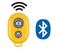 Télécommande Bluetooth Compatible avec Iphone Android Smartphone Ios Samsung Caméra sans Fil Jaune pour Monopode Selfie Stick