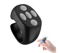 Télécommande Bluetooth Générique - Anneau de Défilement Vidéo, Tourneur de Page, Obturateur à Distance pour Smartphone, Tablette et Caméra (Noir)