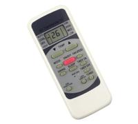 Télécommande climatique LCD pour le contrôle intérieur quotidien, guide des boutons en anglais, changements de température du ventilateur pivotant, boîtier compact, appareil alimenté par batterie, LCD