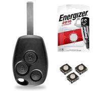 Télécommande Coque de clé plip Renault Modus Kangoo Trafic Master Twingo Clio 3 Laguna + Pile CR2016 Energizer - Kit iRace Keys®