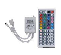 Télécommande de bande lumineuse RVB, 2 en 1 à 4 broches avec variateur de luminosité, options de contrôle pour bande lumineuse LED, 12 V CC 2 ports LED
