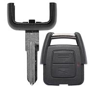 Télécommande de clé de voiture sans fil 1 boîtier 2 boutons + 1 lame vierge HU46 compatible avec Opel