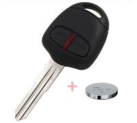 Télécommande de clé de voiture sans fil 1 boîtier 2 boutons + 1 lame vierge MIT8 + 1 pile CR1616 pour Mitsubishi