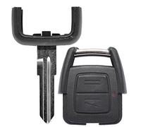 Télécommande de clé de voiture sans fil 1 x boîtier 2 boutons + 1 x clé vierge YM28 compatible avec Opel