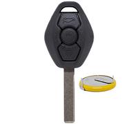 Télécommande de clé de Voiture sans Fil 1 x boîtier 3 Boutons + 1 x clé Vierge HU92 + 1 x Batterie LIR2025 Compatible avec BMW.