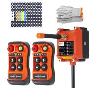 Télécommande de grue sans fil 4 canal bouton Kit 2 émetteur et récepteur radio 12-24V pour palan à chaîne électrique, treuil et commande à distance de pont roulant