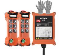 Télécommande de grue sans fil radio industriel 6 canaux Bouton Contrôleur pour 12V 24V 48V grue palan électrique 2 Émetteurs et récepteur