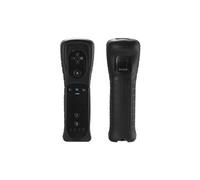 Télécommande de jeu vidéo noir avec étui en silicone + dragonne pour console de jeu Nintendo Wii AC1242