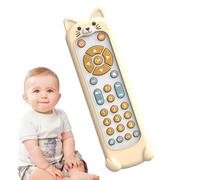 Télécommande de jouet en silicone, jouet à distance TV pour bébés,Jouets éducatifs précoces en forme d'animal mignon - Télécommande TV musicale pour tout-petits, 3 langues (anglais, espagnol et frança