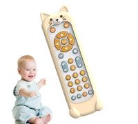 Télécommande de jouet en silicone, jouet à distance TV pour bébés - Jouets musicaux d'apprentissage en forme d'animal mignon - Télécommande TV musicale pour tout-petits, 3 langues (anglais, espagnol e