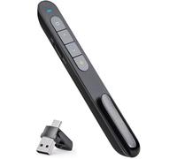 Télécommande de Présentation 2-en-1 USB-C, Pointeur Laser & Cliqueur PowerPoint Sans Fil 2.4GHz, Compatible PC/Mac