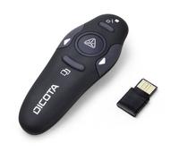 Dicota Télécommande de présentation PinPoint - RF, pointeur laser, AAA, 10 m - Noir