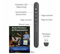 Telecommande de présentation intégrant un pointeur laser rouge _ LBDC®