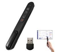Télécommande de Présentation Sans Fil avec Récepteur USB, Et lecteur de doigts，Contrôle Hyperlien Volume, Compatible Windows, Mac, Android, PDF, PowerPoint, Google Slides, Keynote, Prezi, Portée 100m