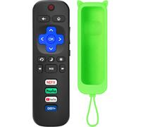 Télécommande de rechange pour tous les téléviseurs Roku avec coque de protection en silicone (CAN Glow in The Dark), pour Roku TCL, Hisense, Onn, Sharp, Element, Philips, Insigna, Jvc, RCA ROKU Smart